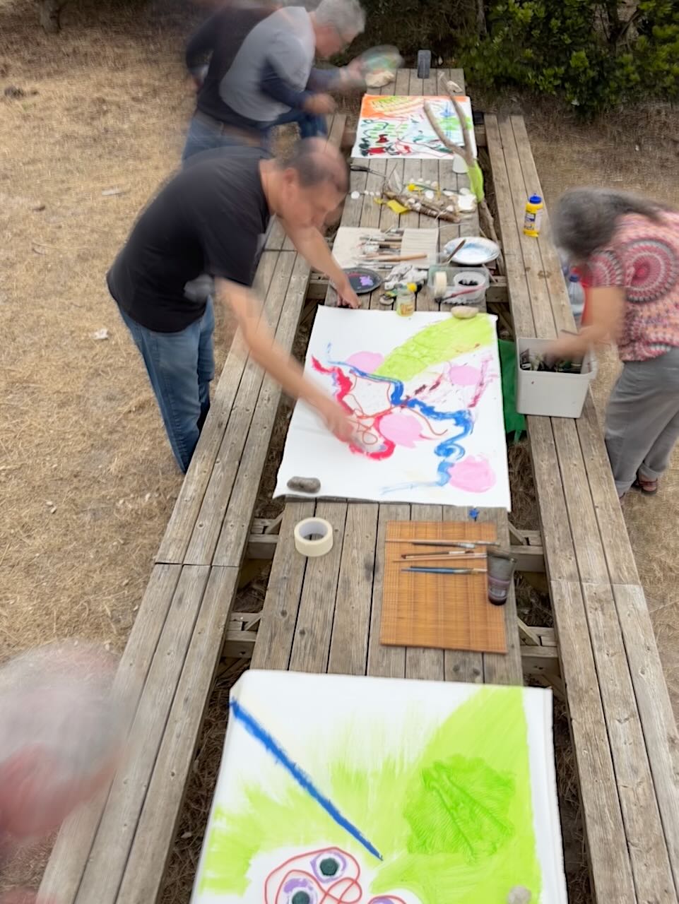 Players at work on paintings later named Brodja-Miseri