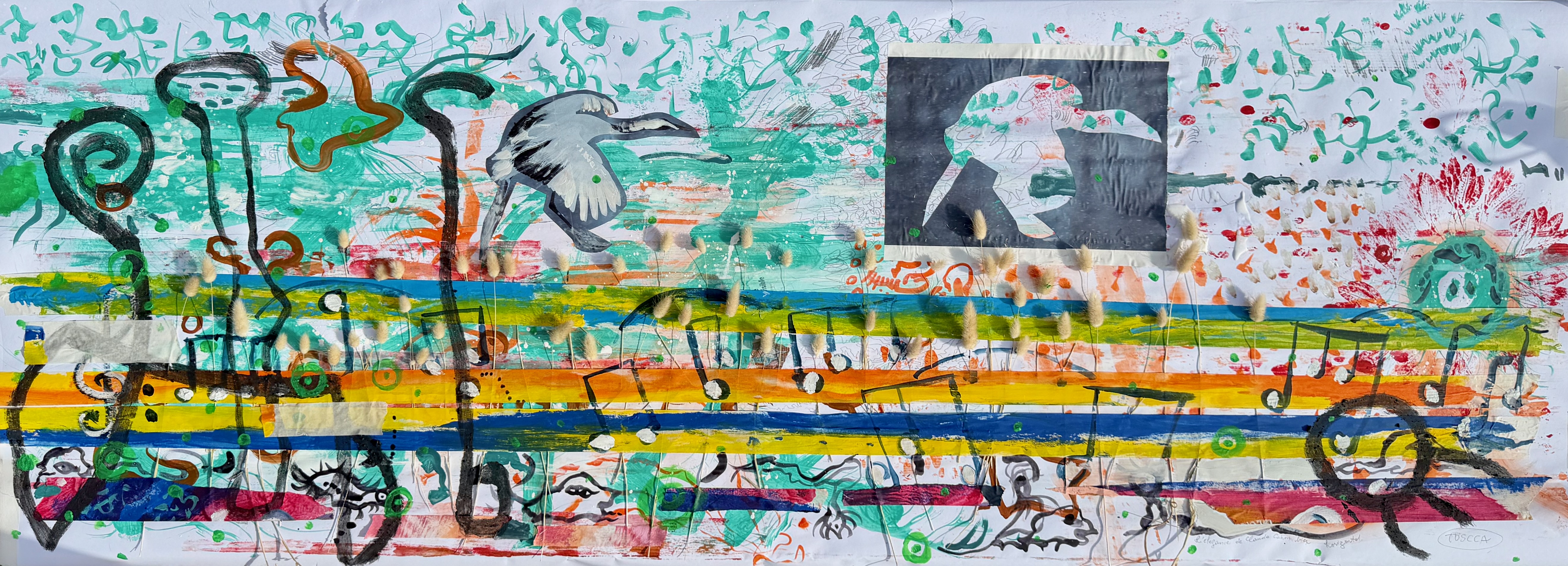 The long collaborative work on paper, 60 × 175 cm